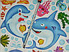 Наклейка на стіну, наклейка ванну, у дитячу "рибки, черепахи Червоного моря HEPPY Fish" 96*90 см (лист50*70см), фото 2