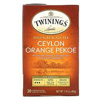 Twinings, Цейлонский апельсиновый чай Pekoe, 20 чайных пакетиков,