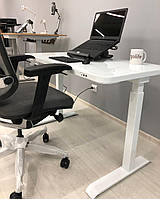 AOKE Nice Desk Білий - Стіл електричний (бездротова зарядка, скляна стільниця, пам'ять регулювання висоти)