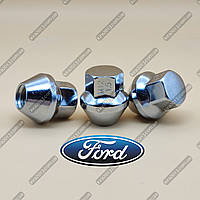 Гайка колісна Ford Focus 2 з великим конусом М12х1,5 ключ 19мм, висота 30мм, хром. Колісна гайка Форд Фокус 2
