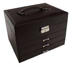 Скринька-органайзер для прикрас, 4 рівні, коричневий колір