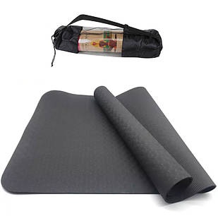 Килимок для йоги та фітнесу NQ Sports TPE+TC 6 мм NQ001 чорний