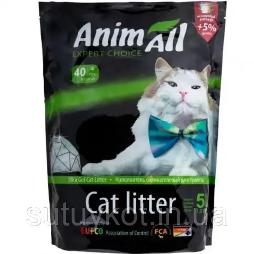 AnimAll Green Hill Енімал Зелений пагорб силикагелевий наповнювач, 5 л