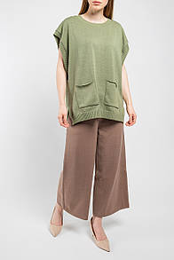 Жилет жіночий в'язаний оливковий Modna KAZKA MKLN874-1