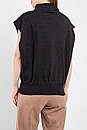Жилет жіночий в'язаний чорний Modna KAZKA MKLN865-3, фото 2