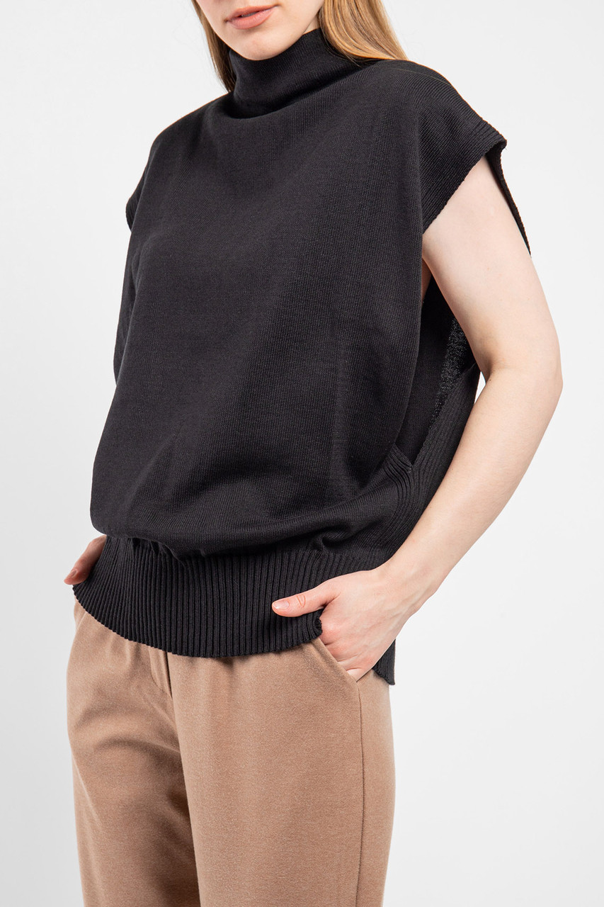 Жилет жіночий в'язаний чорний Modna KAZKA MKLN865-3, фото 1