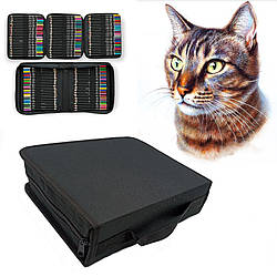 Мега набір м'яких кольорових олівців ARTLION 180 предметів у чохлі професійні олівці для малювання