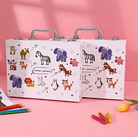 Набір для малювання дитячий на 68 речей у чемодані. Набір для творчості. Набір для малювання в валізці.