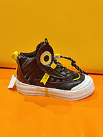 Стильні високі кросівки для хлопчика чорні демісезонні 28 р. детские кроссовки для мальчика Bessky