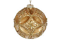 Набор (6шт.) ёлочных шаров с декором, 8см, цвет - золото
