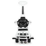 Каталка Толокар Bambi Racer M 4739-1 Mercedes Білий з батьківською ручкою та захисним бортиком, фото 4