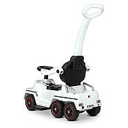 Каталка Толокар Bambi Racer M 4739-1 Mercedes Білий з батьківською ручкою та захисним бортиком, фото 7