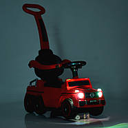 Каталка Толокар Bambi Racer M 4739-1 Mercedes Білий з батьківською ручкою та захисним бортиком, фото 8