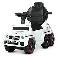 Каталка Толокар Bambi Racer M 4739-1 Mercedes Білий з батьківською ручкою та захисним бортиком, фото 3