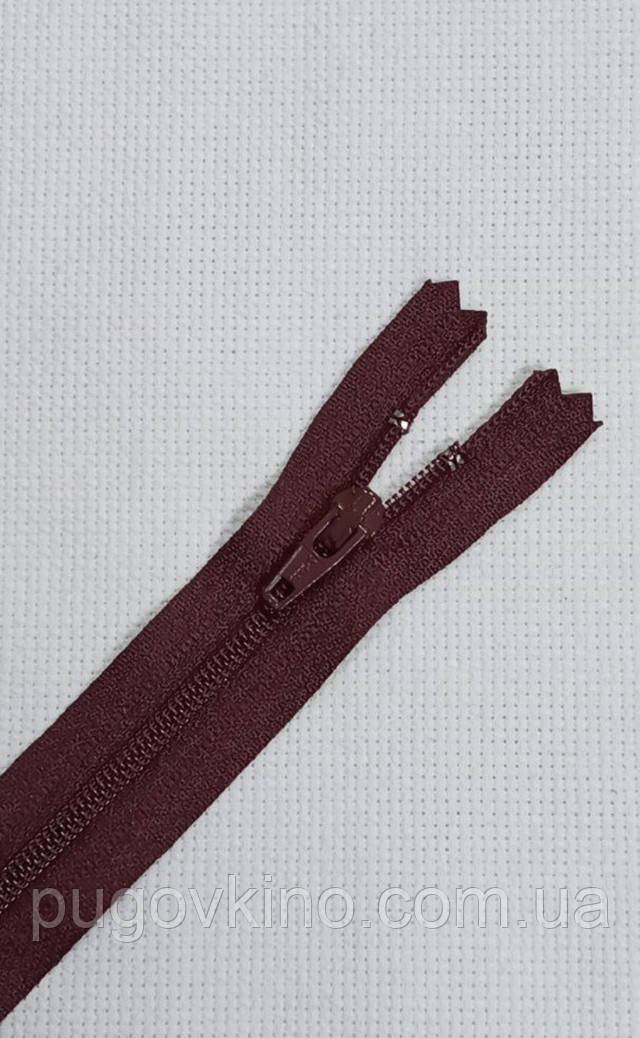 Застібка Ykk спіральна для спідниці штанів 18 см Колір бордо