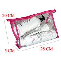 Силіконова косметичка трапеція L — 28 x 18 x 5 см (рожевий)