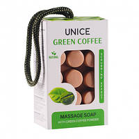 Натуральне масажне мило-скраб Unice з зеленою кавою