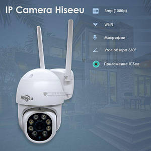 Вуличний поворотна IP- камера відеоспостереження WHD313 Hiseeu/ICSee 3mp камера зовнішнього спостереження для будинку