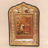 Ікона "Взискання загиблих" Пресвята Богородиця, лик 6х9, у пластиковій чорній рамці
