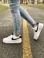 Nike Air Force 1 White Black Logo 2