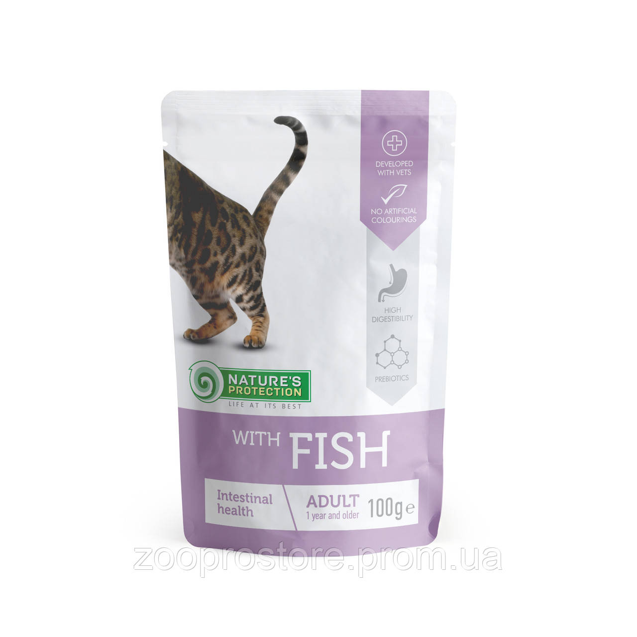 Корм Nature's Protection Intestinal health with Fish вологий з рибою для дорослих котів з чутливим травленням 100 гр