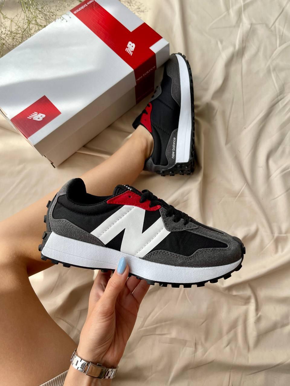 New Balance 327 Grey Red, фото 1