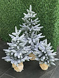 Новорічна штучна лита ялинка 70 см Classic у мішковині засніжена HVOYA, фото 8