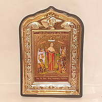Ікона "Всіх Скорботних Радість" Пресвята Богородиця, лик 6х9, у пластиковій чорній рамці