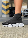 Balenciaga Speed Trainer Black White, фото 2