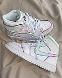 Nike Air Jordan 1 Retro Mid White Reflective, фото 4