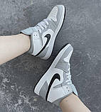 Nike Air Jordan 1 Retro High Grey Black, фото 4