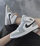 Nike Air Jordan 1 Retro High Grey Black, фото 5