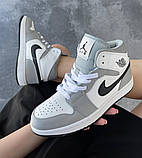 Nike Air Jordan 1 Retro High Grey Black, фото 6