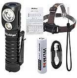 Ліхтар WURKKOS HD20 + 5000mAh Акумулятор 21700 (2000LM, Samsung+Cree LED, USB-C, Магніт, NW, PowerBank) Black, фото 3