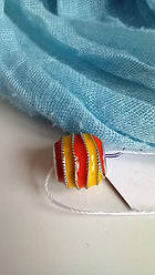 Срібний шарм із жовтою емаллю