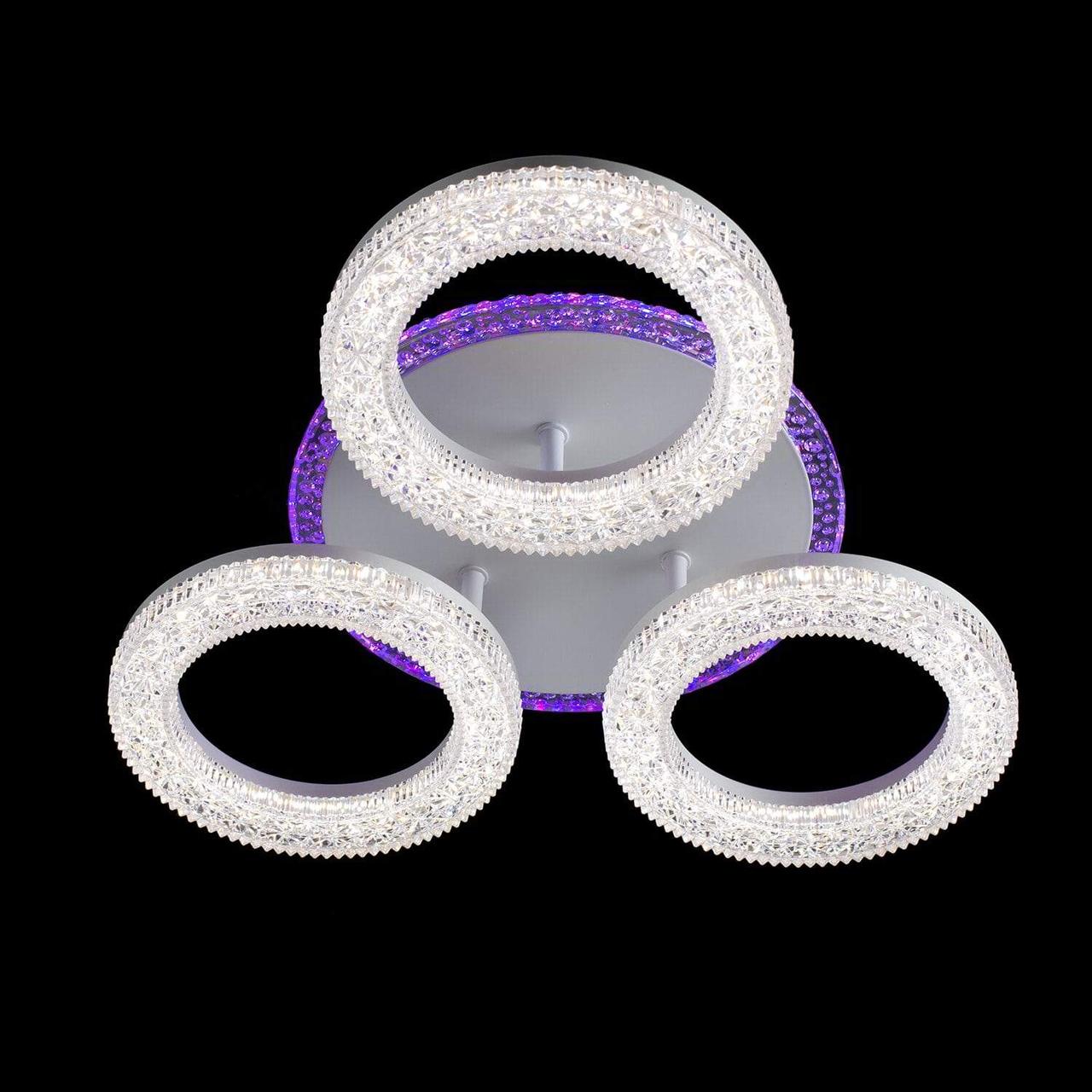 Стельова led люстра з пультом 76W світлодіодна з кольоровою підсвіткою