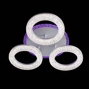 Стельова led люстра з пультом 76W світлодіодна з кольоровою підсвіткою, фото 1