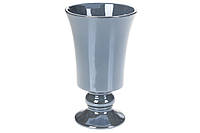 Декоративная ваза Кубок, 12*12*20см, цвет -серый перламутр, керамика ( 733-354)
