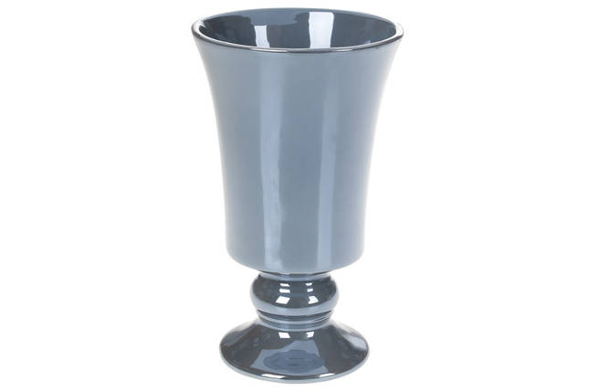 Декоративна ваза Кубок, 12*12*20 см, колір —сірий перламутр, кераміка ( 733-354), фото 1