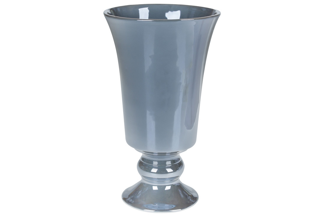 Декоративна ваза Кубок, 15.2*15.2*26.5см, колір -сірий перламутр  ( 733-352)