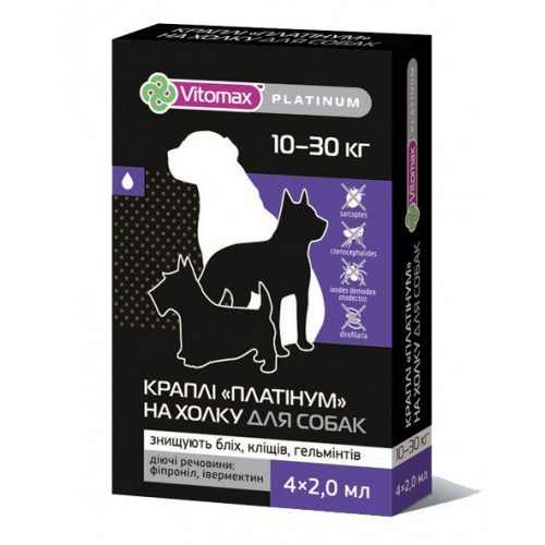 Photos - Cat Medicines & Vitamins Vitomax Vitоmax PLATINUM капли на холку от блох, клещей, гельминтов для собак круп 