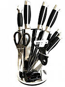 Набір ножів для кухні з підставкою Benson BN-401 8в1 кухонні ножі з нержавіючої сталі