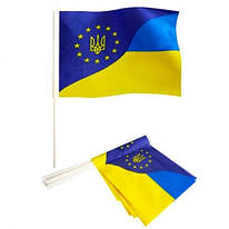 Прапор України/Євросоюза 14х21 см поліестер, 9061110