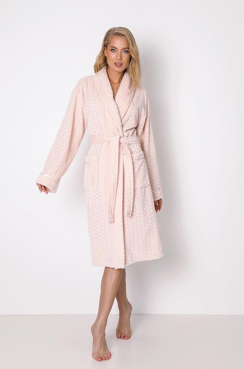 Жіночий теплий халат з поясом середньої довжини Aruelle Pearl Bathrobe