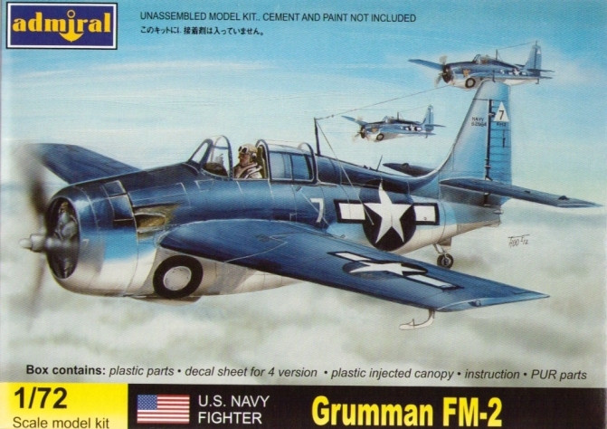 Пластикова модель 1/72 Admiral 7213 американський винищувач Grumman FM-2 USN, фото 1