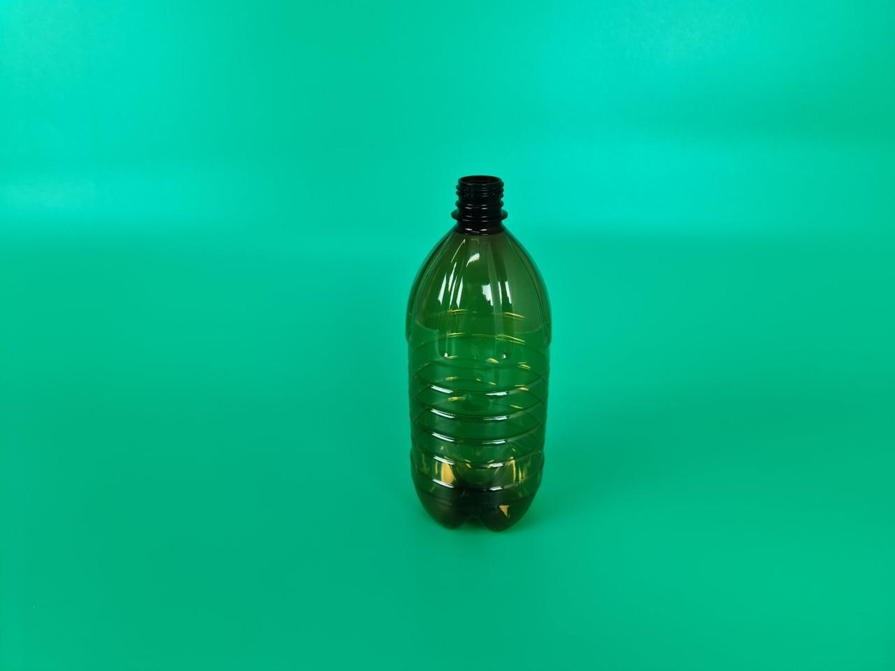 Пластикова пляшка ПЕТ-1,0 л коричнева з кришкою СБ (100 шт)