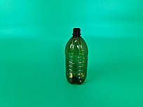 Пластикова пляшка ПЕТ-1,0 л коричнева з кришкою СБ (100 шт)