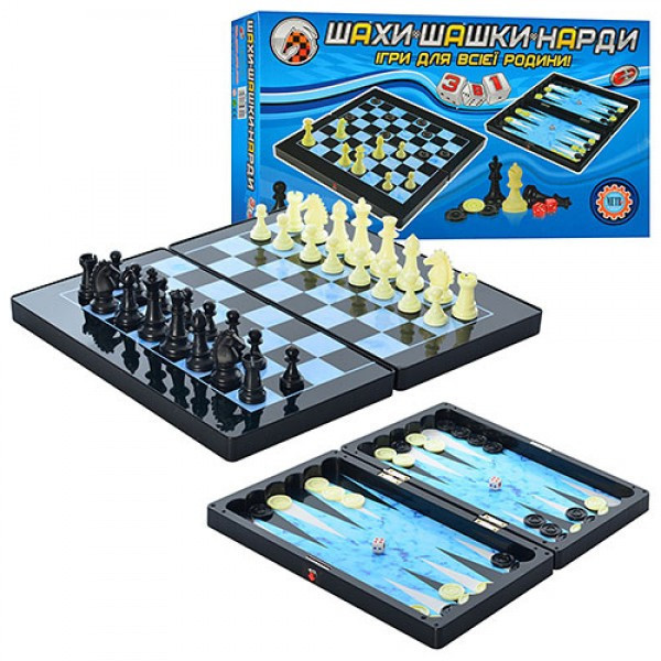 Настольная игра магнітна MetrPlus. Шахматы. Шашки. Нарды