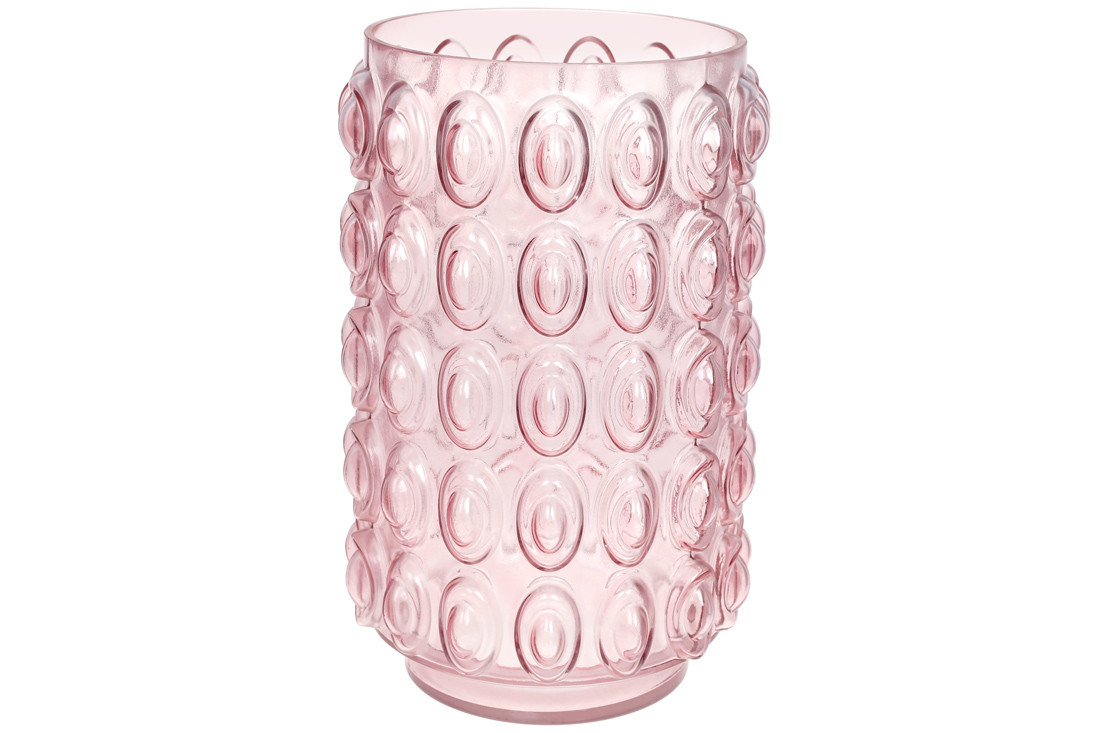 Скляна ваза Bubbles 30*19см, колір - світло-рожевий (591-320)