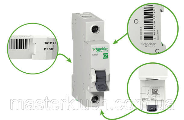 Автоматический выключатель Schneider Electric Easy9 25A 1P С - фото 5 - id-p278014045